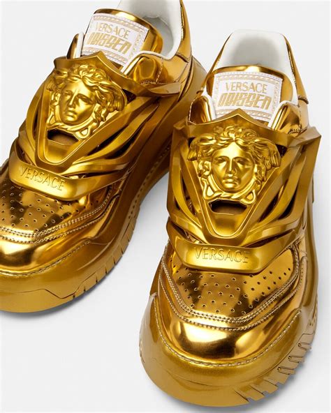 versace gold sneakers|versace sock sneakers.